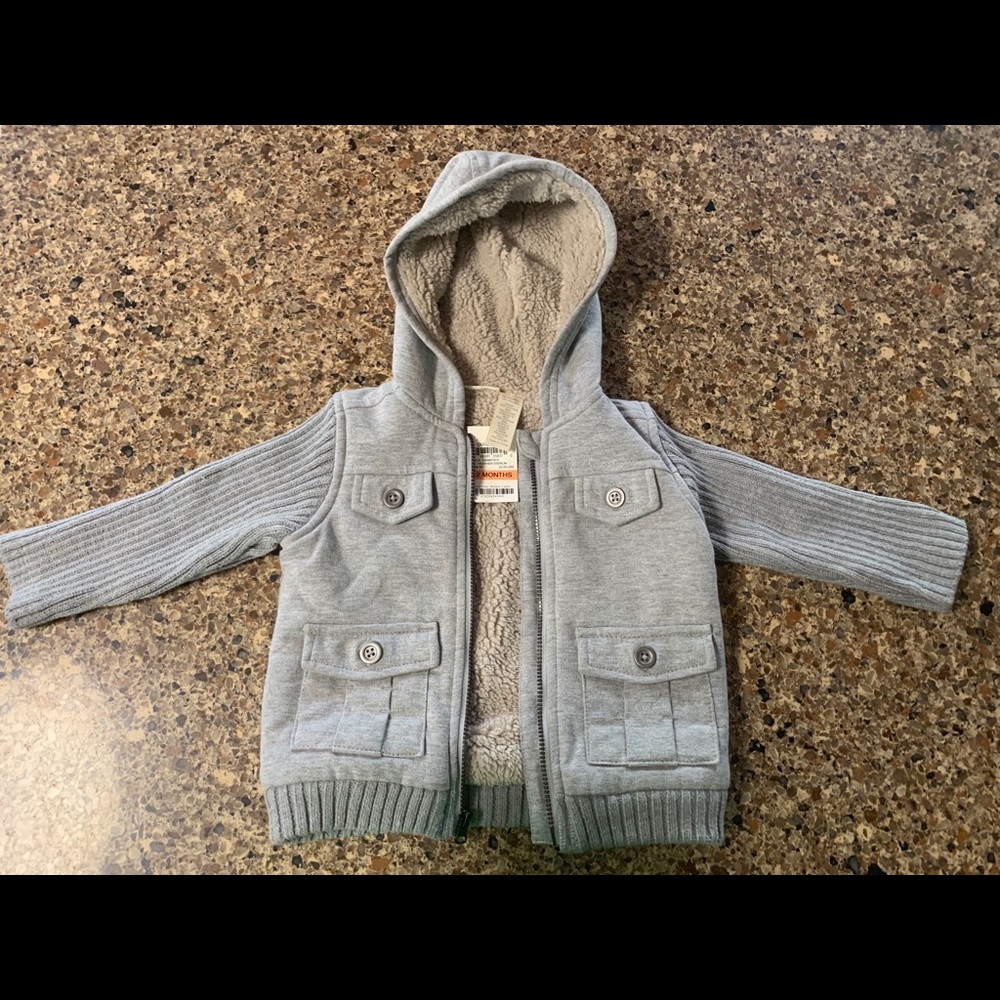 NWT Unisex Zip-up Hoodie. 12 months